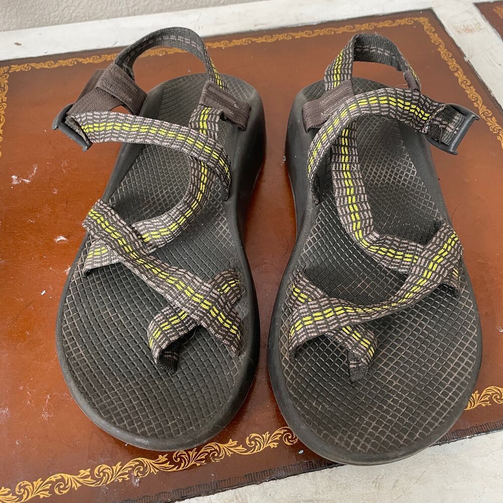 Chaco Men's Black Sandals with Yellow Accent Straps